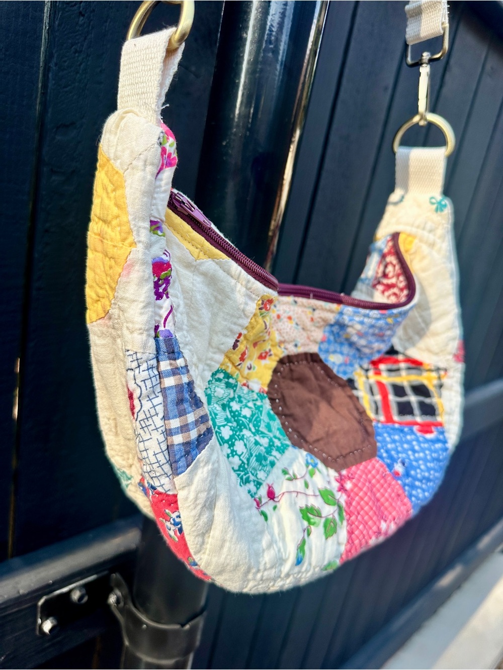 Handmade from Vintage Quilt Patchwork Crossbody/Bumbag cottage core - Picture 15 of 15